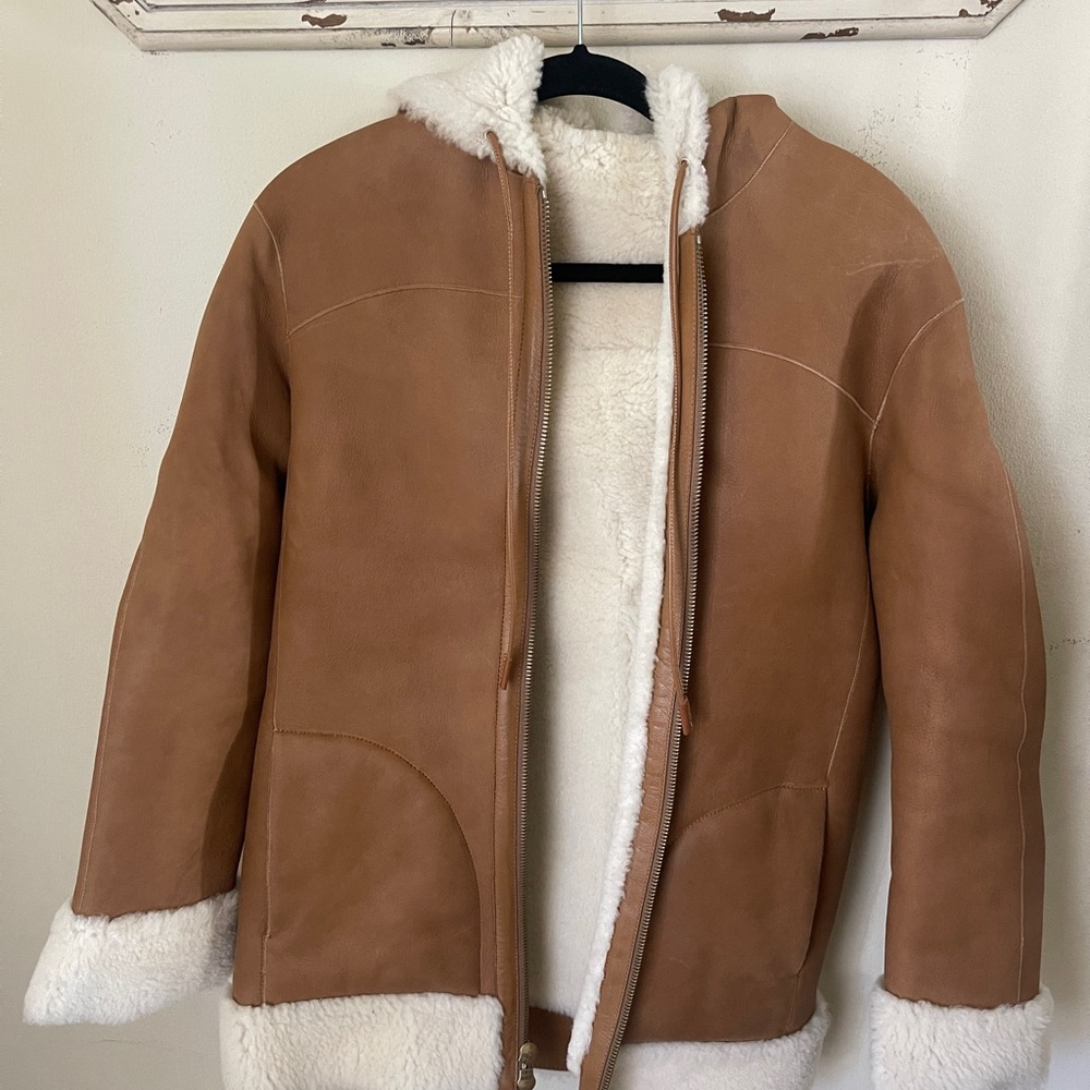 Coach 1941 Reversible 100% Shearling Lamb Hoodie Jacket